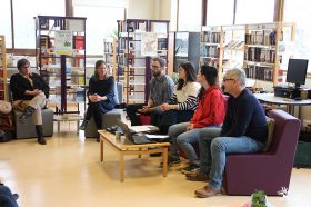 Sandra NICOLAS, Dr Audrey PINGAUD, cheffe de Pôle, Quentin DEFAUT, Hélène GOGUEY, Juliette GROSFILLEY, Christophe MONTOYA, Caf&Doc' | L'EMR : Équipe Mobile Ressources au CHLC