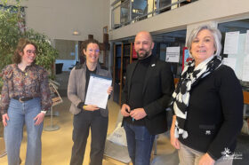 Bérénice BRES, Coordinatrice régionale des ambassadeurs Mon Espace Santé en Bourgogne - Franche - Comté, Annelyse ROUGER, Chargée de mission Ségur - Santé numérique, Anne TAILLARD, Directrice des Ressources Humaines et de la Formation Continue, et enfin, Arnaud BARBÉ, chargé de projet e-learning et ambassadeur Mon Espace Santé